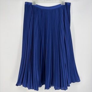 Polo Ralph‎ Lauren Women's Midi Skirt Blue XXL Sunburst Pleated Fancy Full